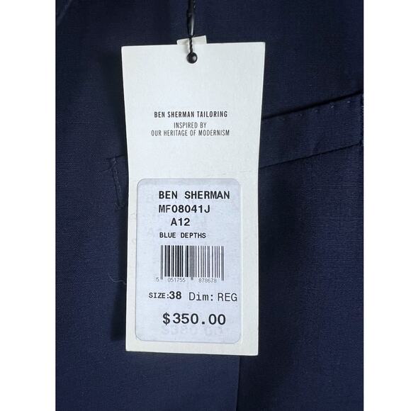 NWT Men's Ben Sherman Tailoring Camden Blue Skinny Wool Suit 38 / 36 $535 Retail - Picture 8 of 15